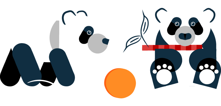 pandas playing