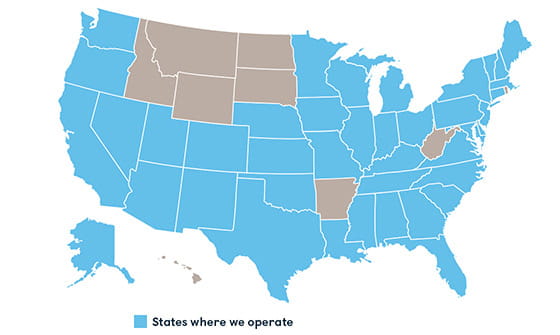 States where we operate