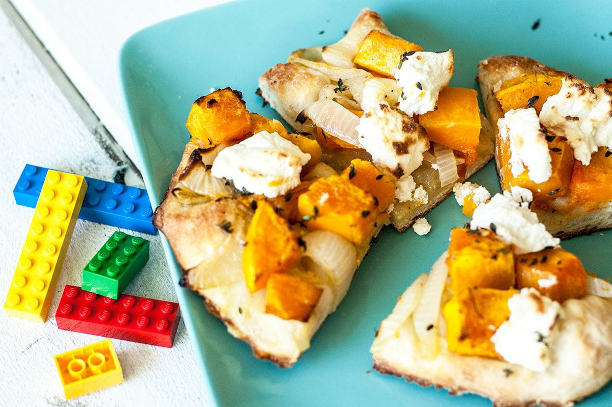 butternut squash pizza hero with legos