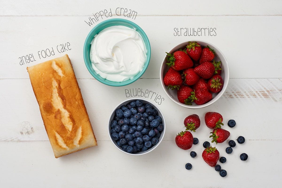 ingredients for berry shortcake