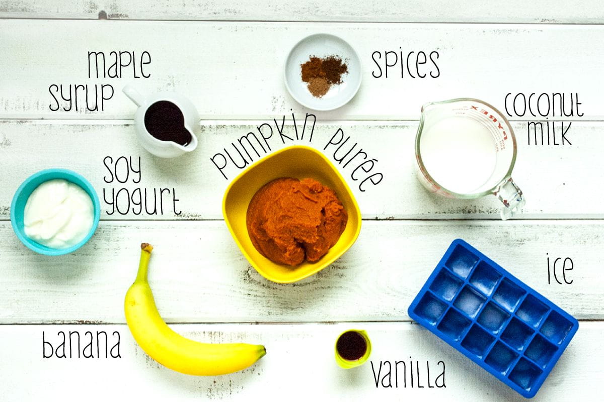 ingredients for pumpkin pie smoothies