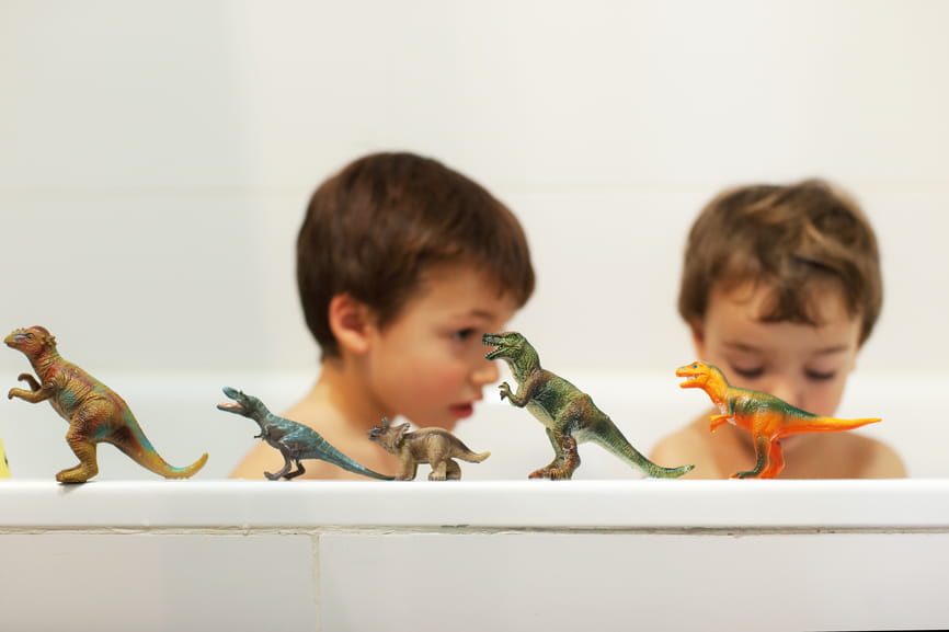 children in bathtub