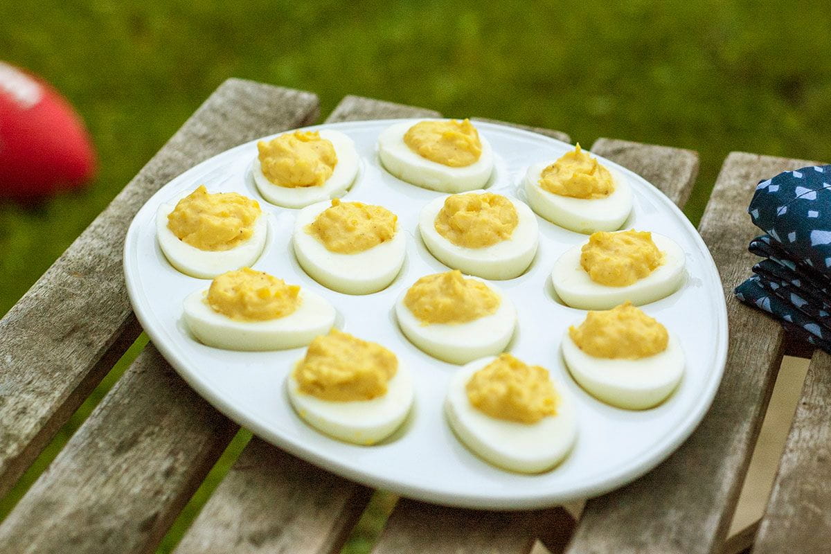 eggs on picnic table