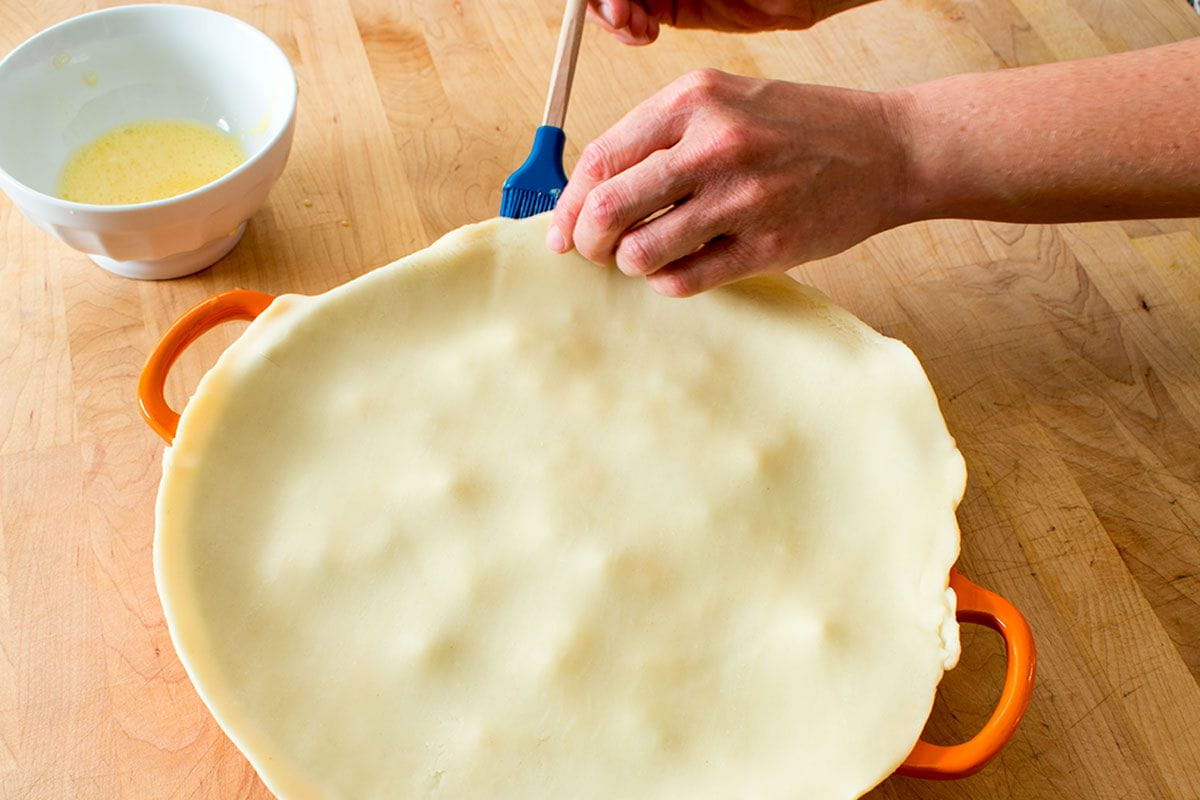 pot pie dough in process