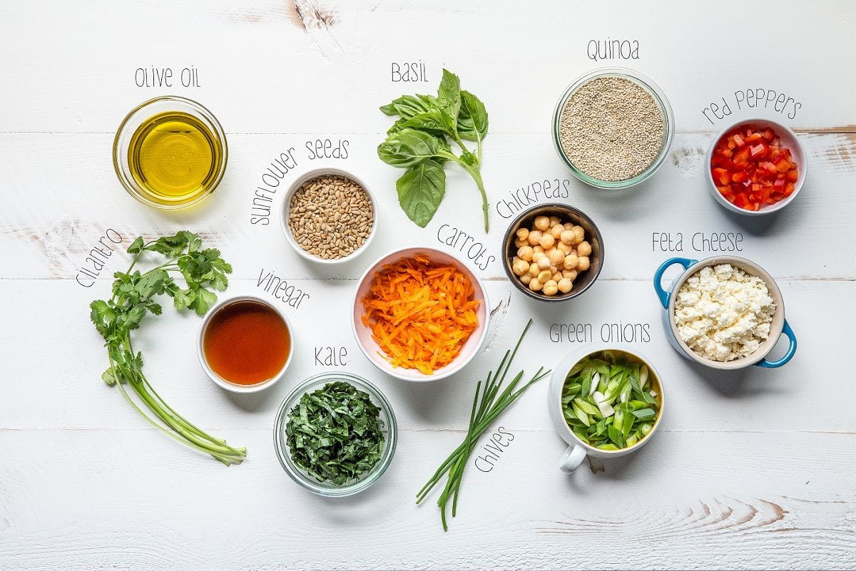 quinoa layered salad ingredients