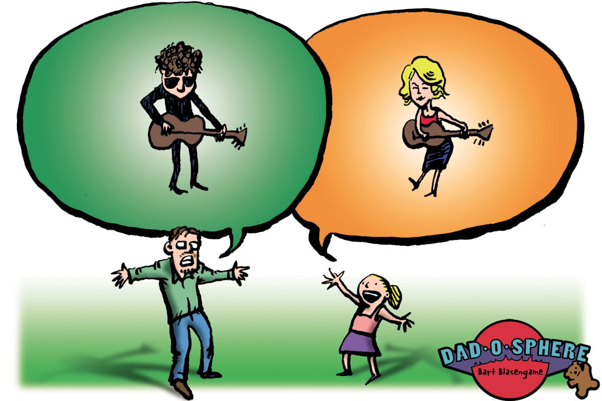 Illustration of Dad and Dylan vs. Daughter and Katy Perry