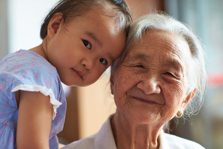 grandmother and granddaughter