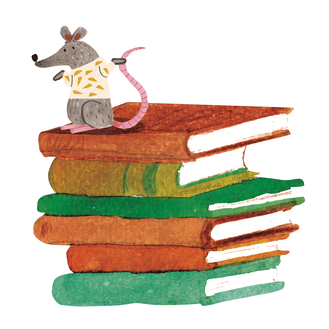mouse on books