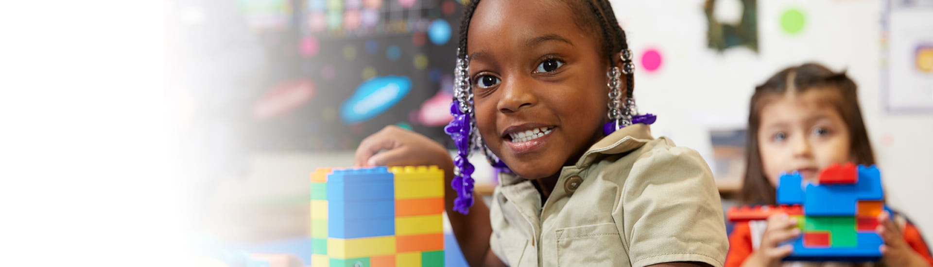 kids playing with blocks at daycare