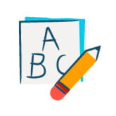ABC with pencil illustration