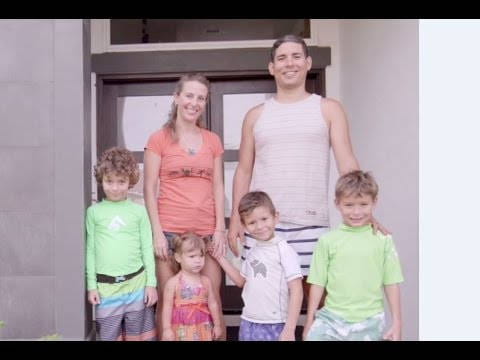 Young family ready to go to their local KinderCare daycare center