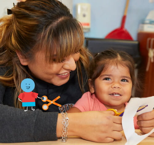 teacher with toddler