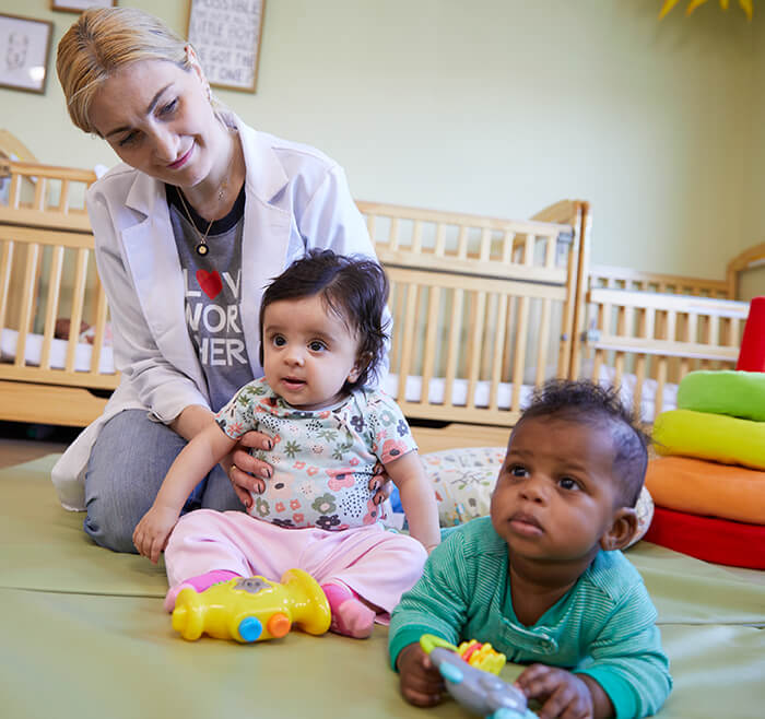 Teacher with infants