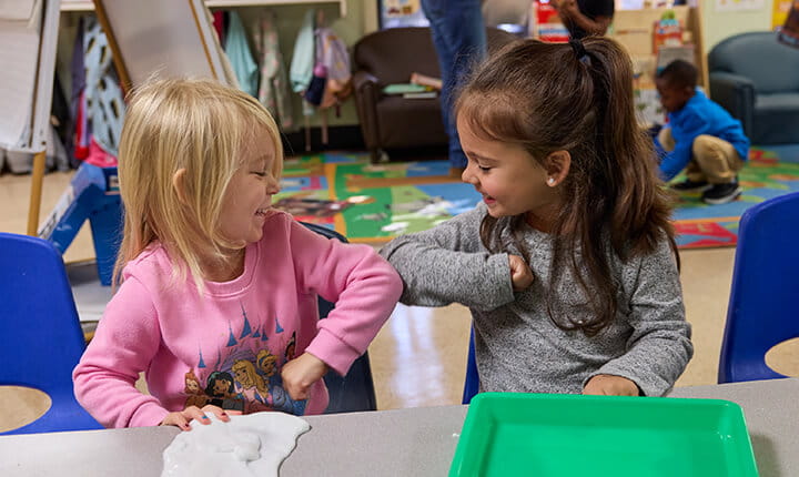 prek kids playing together