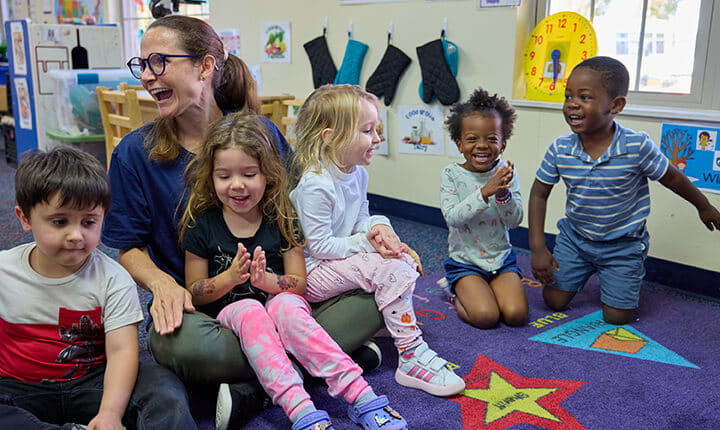 PreK kids having circle time