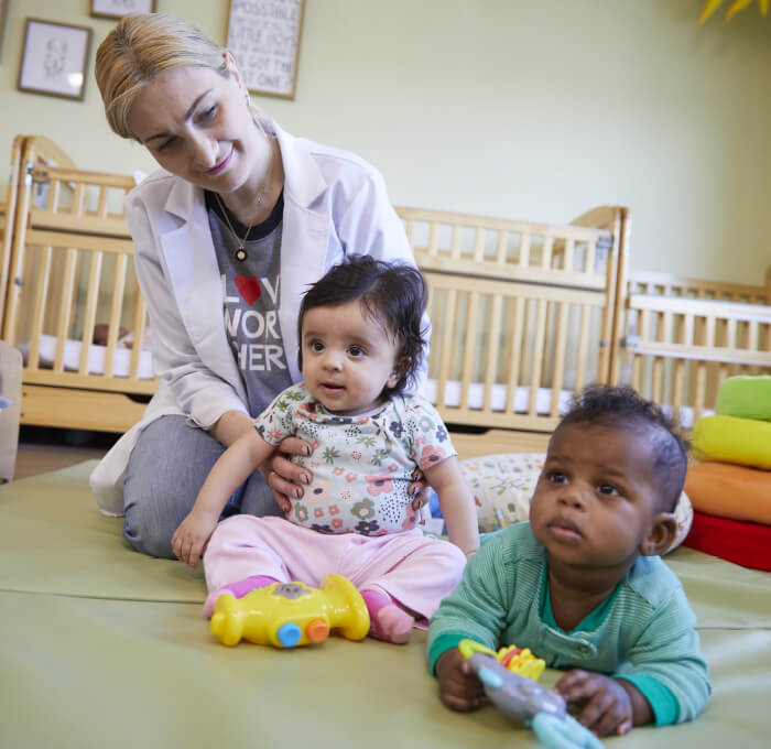 teacher with infants